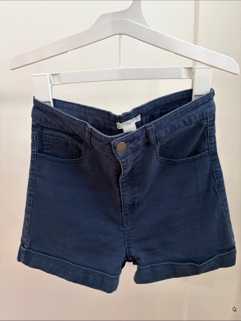 Forever 21 Navy Blue High-Waist Shorts